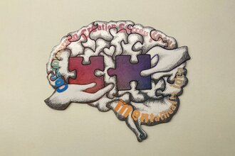 Collaboration Puzzle Gehirn